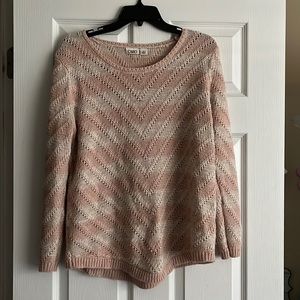 Rose and cream knit sweater